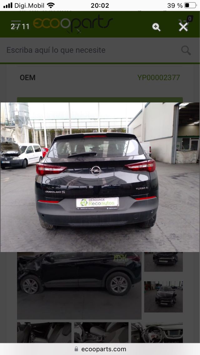 Bandeja maletero opel grandland X