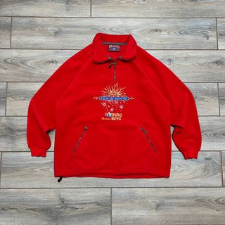 Vintage 80s Embroidered Graphic Fleece Jacket