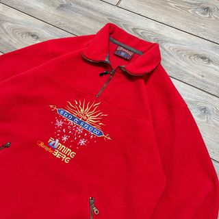 Vintage 80s Embroidered Graphic Fleece Jacket