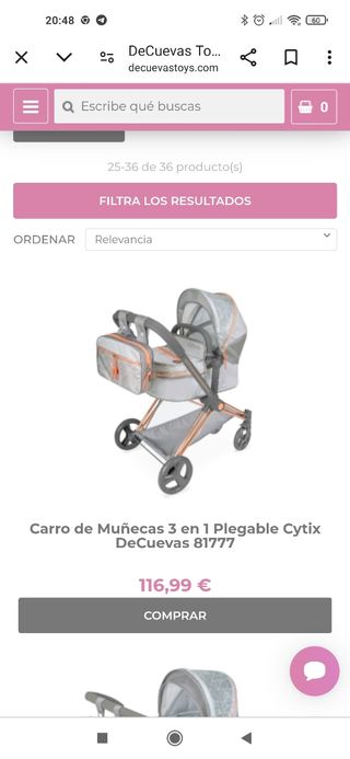 Carricoche de juguete marca De Cuevas Toys 