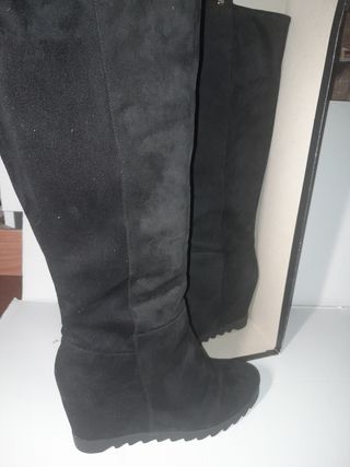 Scarpe stivali neri camoscio donna n 38