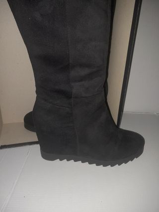 Scarpe stivali neri camoscio donna n 38