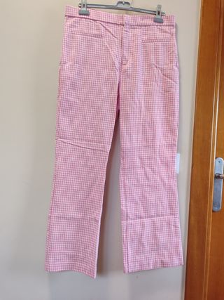 Pantalón rosa cuadros vichy