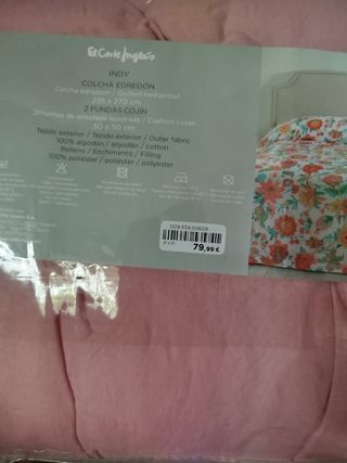 Colcha edredón el Corte Inglés cama 1'35 cm