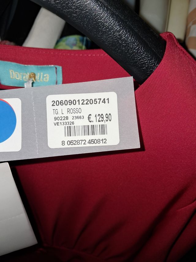 Vestito rosso in cady