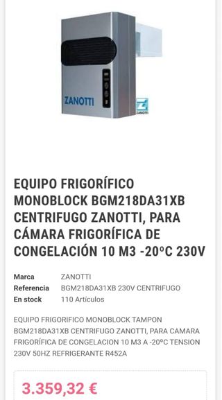 MOTOR MOCHILA (ZANOTTI) CONGELACIÓN (-20°) 
