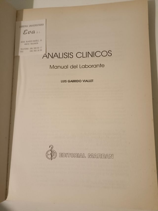 Análisis clínicos. Manual del laborante