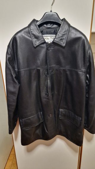 Giacca nera in pelle Vintage Conbipel