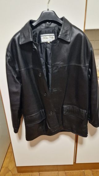 Giacca nera in pelle Vintage Conbipel