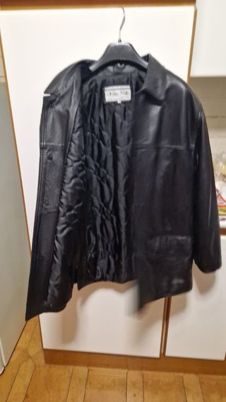 Giacca nera in pelle Vintage Conbipel