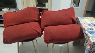 cojines sofa rojo