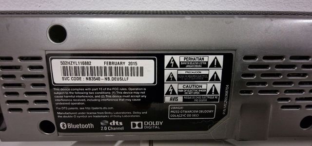 Barra Sonido + Subwoofer LG Modelo 502HZYL116882