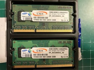 Memoria RAM 4GB (2x2GB) DDR3 1066MHz x8