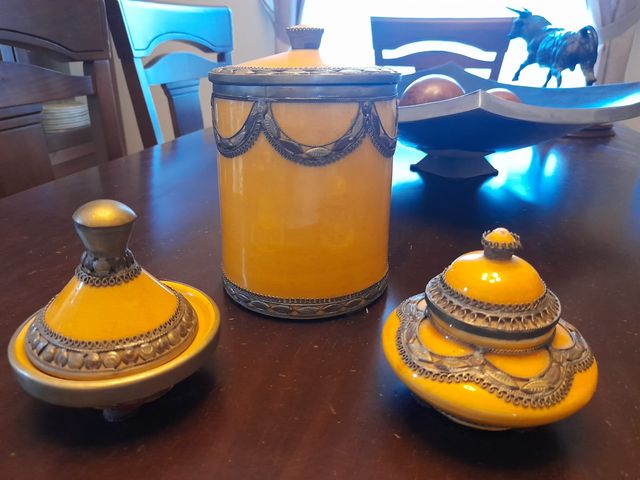 Juego 3 piezas cerámica marroquí