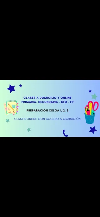 Clases particulares - Apoyo primaria y secundaria