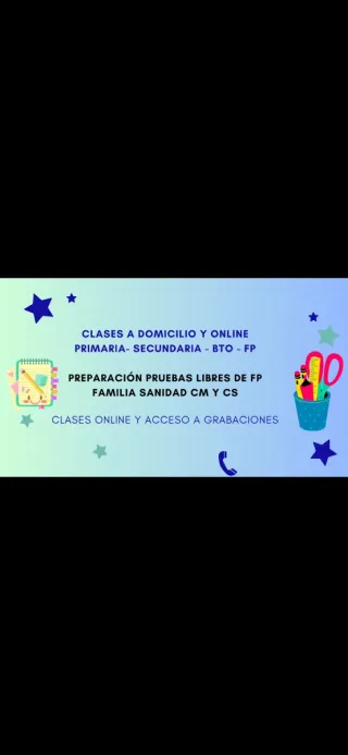 Clases particulares - Apoyo primaria y secundaria