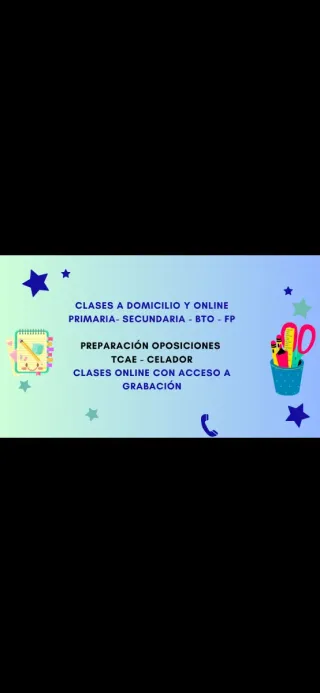 Clases particulares - Apoyo primaria y secundaria