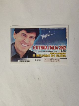 Biglietto lotteria GIANNI MORANDI 2002