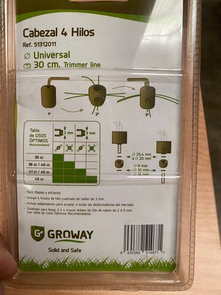 Cabezal 4 hilos desbrozadora