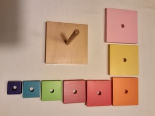 Juguete madera encaje fichas multicolor