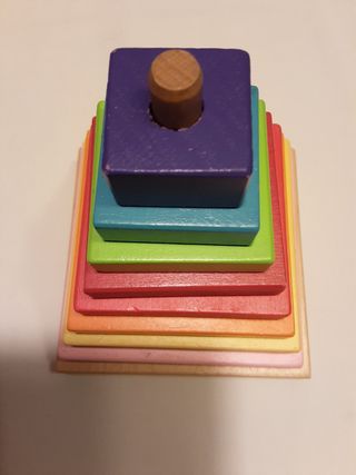 Juguete madera encaje fichas multicolor