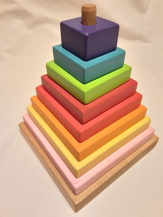 Juguete madera encaje fichas multicolor