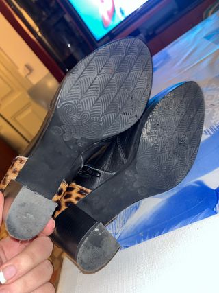 Botas / Botines de piel estampado de leopardo