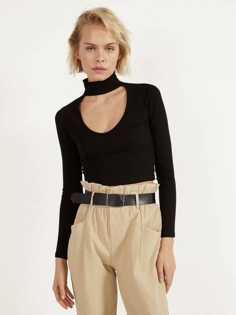 Crop top cut out de canalé