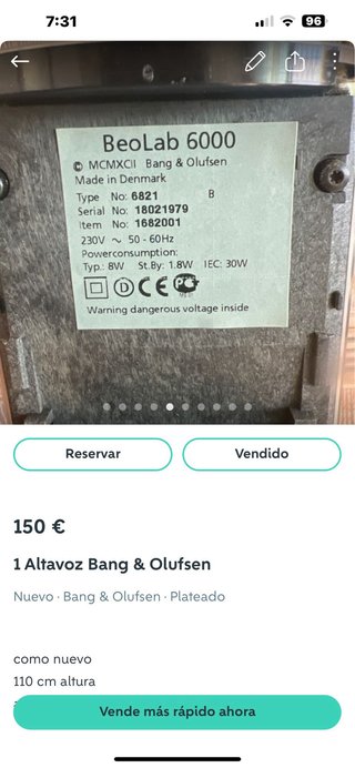 1 altavoz Bang Olufsen