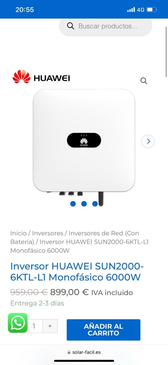 Inversor Huawei Sun2000-6KTL 6000w