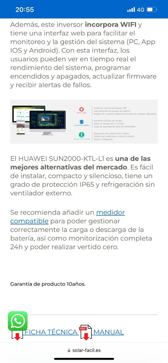 Inversor Huawei Sun2000-6KTL 6000w