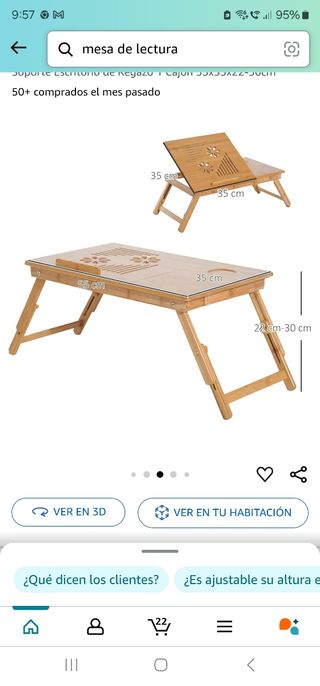 Atril, Mesa ordenador, desayuno y lectura plegable