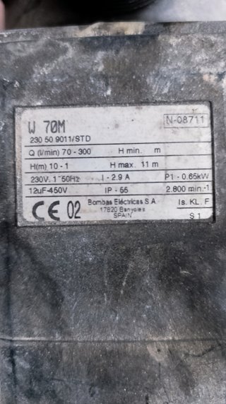 Bomba de agua eléctrica. Para Jacuzzis.