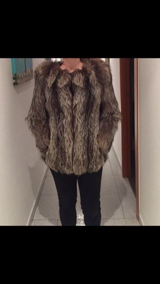 CHAQUETA PIEL ZORRO GRIS 