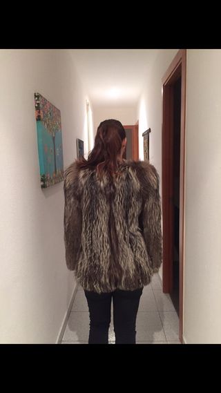 CHAQUETA PIEL ZORRO GRIS 
