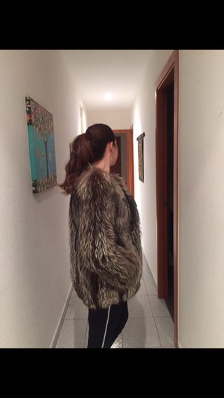 CHAQUETA PIEL ZORRO GRIS 