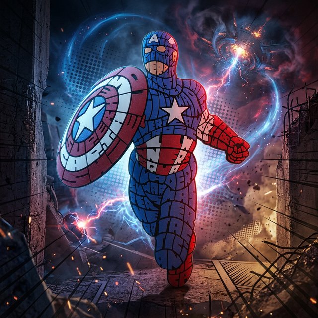 Capitan América - Caligrama 3D