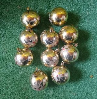 Bolas de navidad dorados color oro para arbol