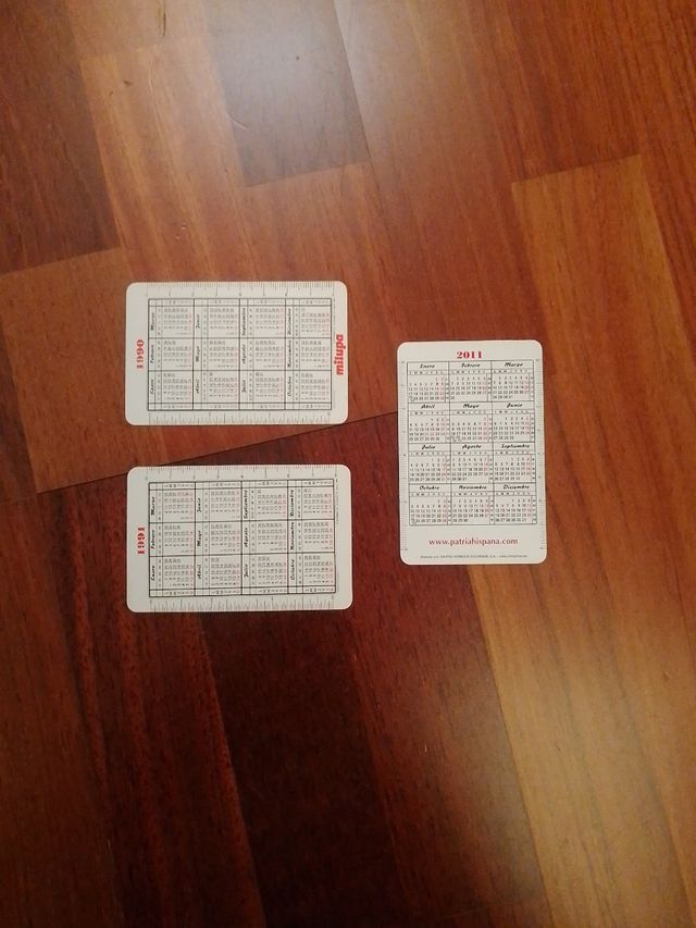 Calendarios bolsillo Fournier