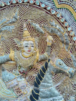 Antiguo tapiz de Kálaga. Birmania