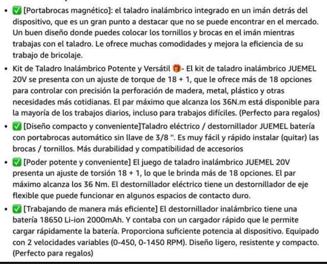 Taladro Atornillador con herramientas - Nuevo