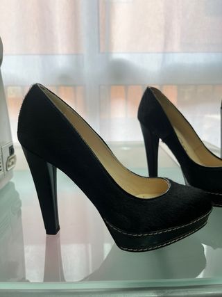 Zapato piel pelo potro