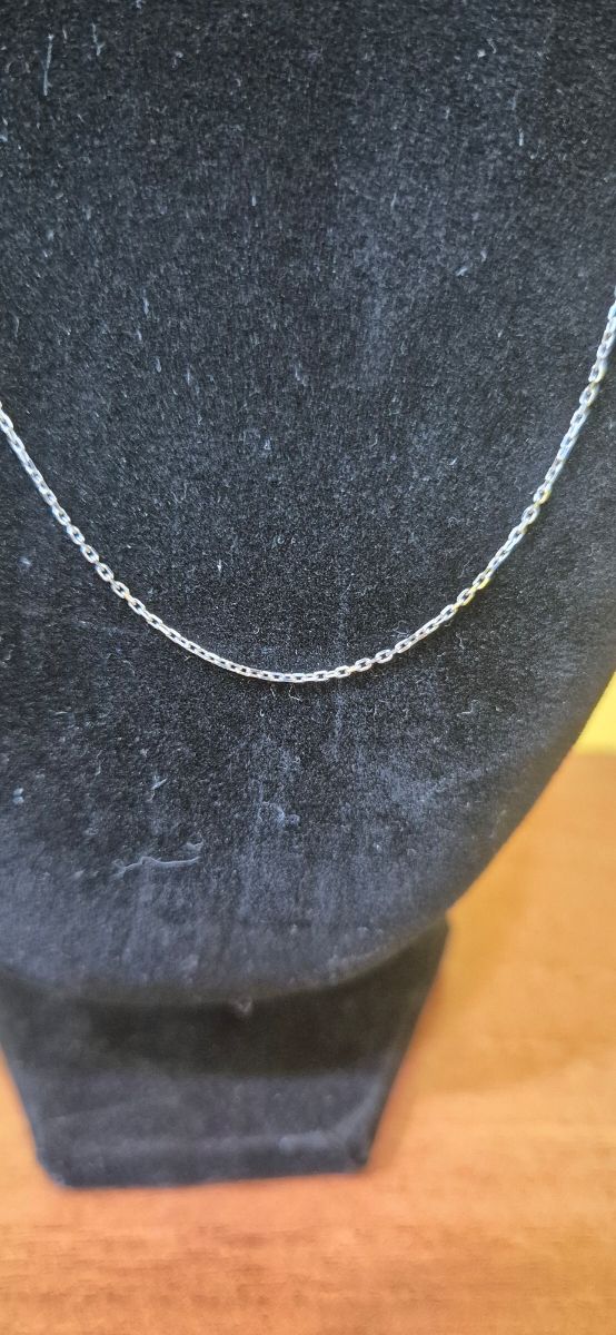 Cadena oro blanco 18k muy fina y corta