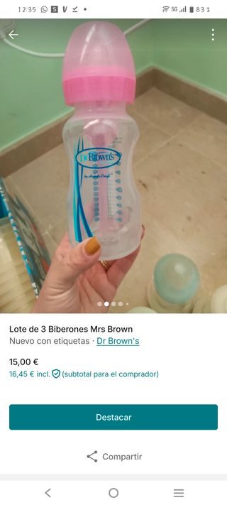 Lote 3 Biberones Mr Brown