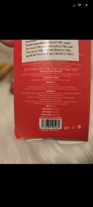 Confezione tinta labbra 