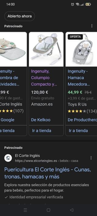 Hamaca mecedora Bebe NUEVA 