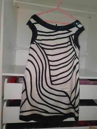 Vestido fiesta  blanco y negro Sfera