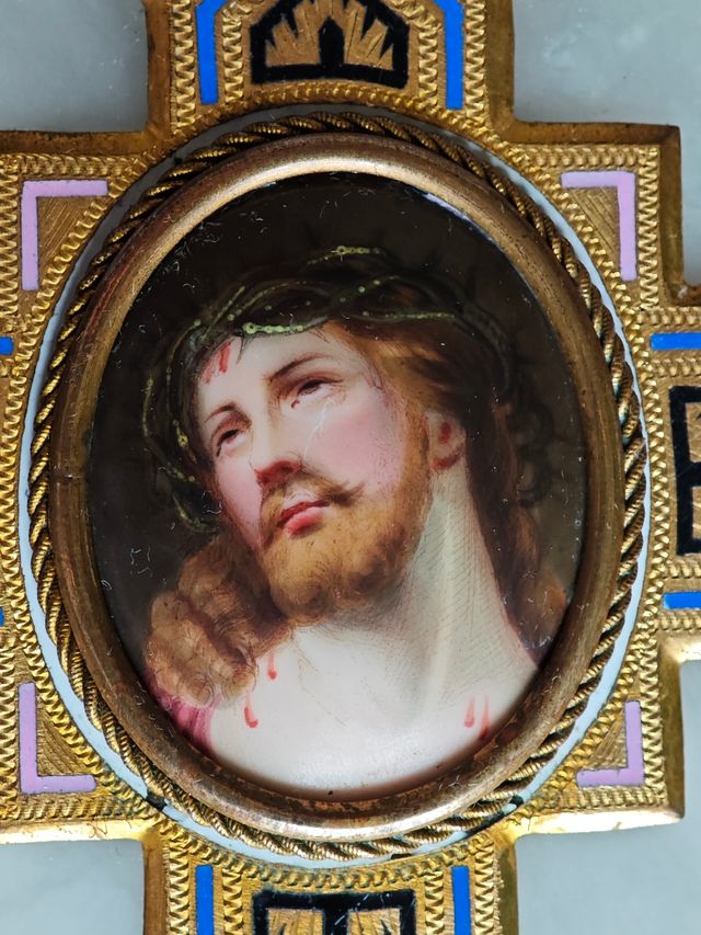 Acquasantiera Grande Alabastro Bronzo Champleve