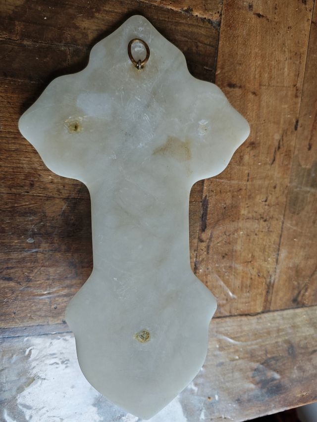 Acquasantiera Grande Alabastro Bronzo Champleve