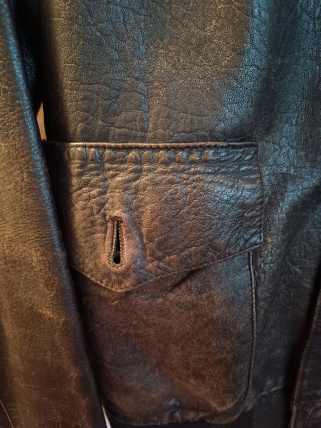 Giubbotto di pelle Vintage, vera pelle.